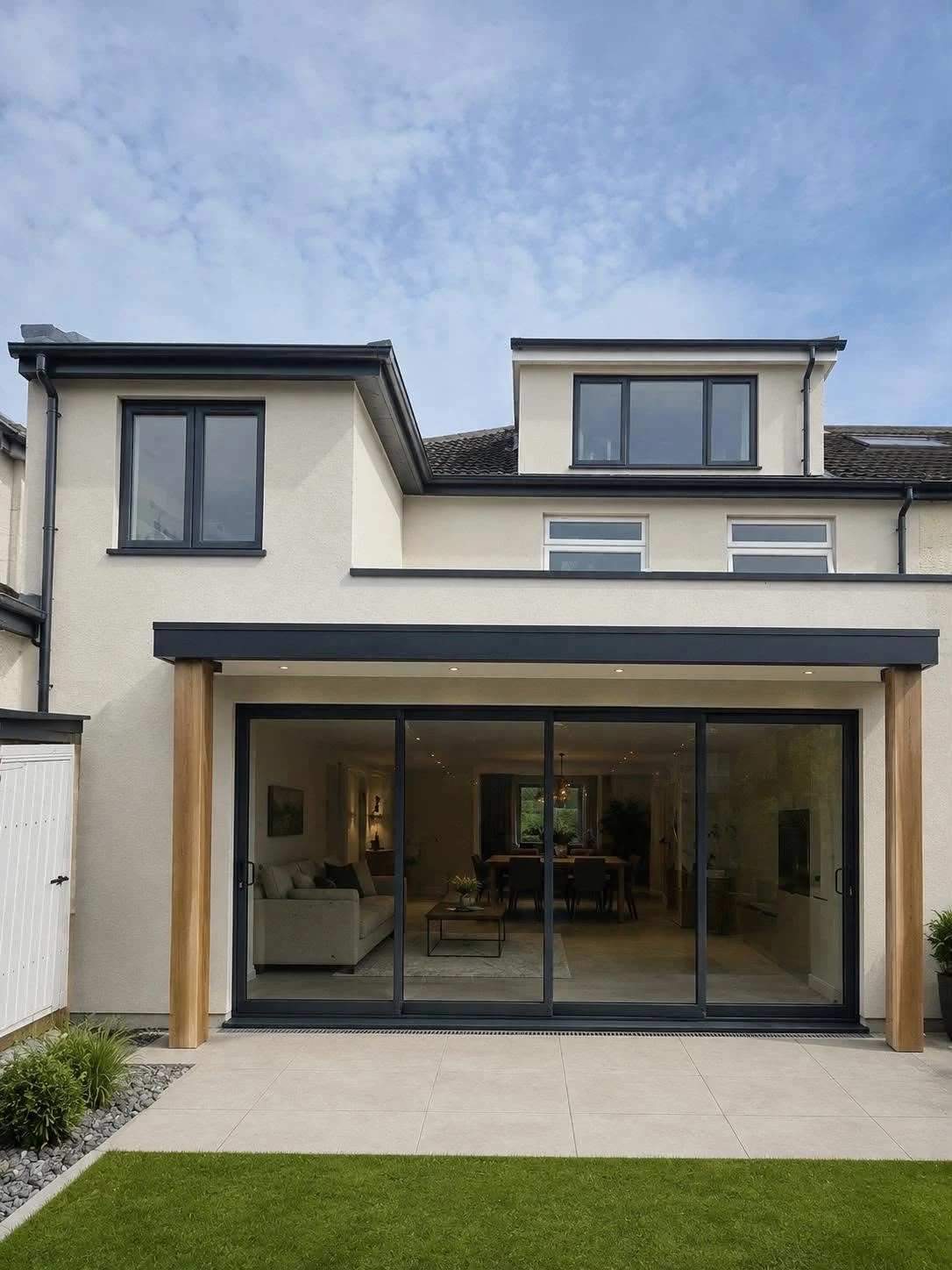 Completed home renovation with an open ground-floor living space